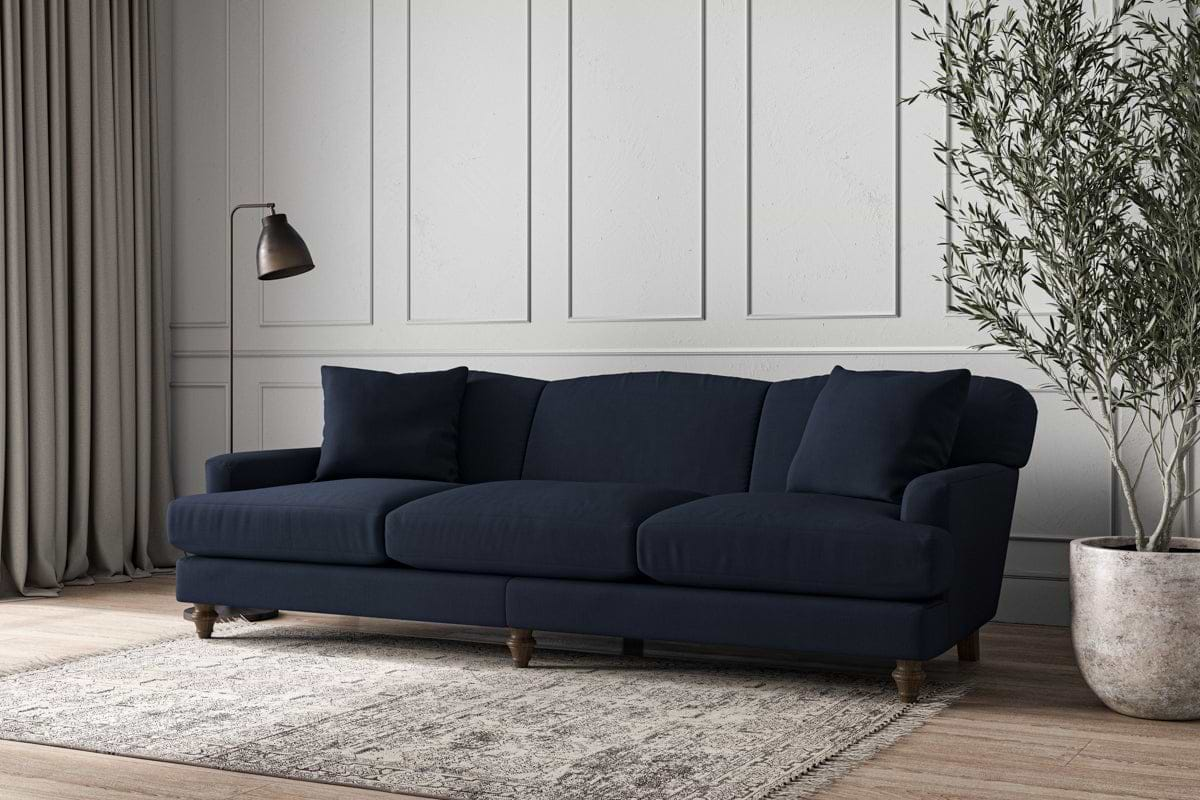 Nkuku MAKE TO ORDER Deni Super Grand Sofa - Brera Linen Indigo