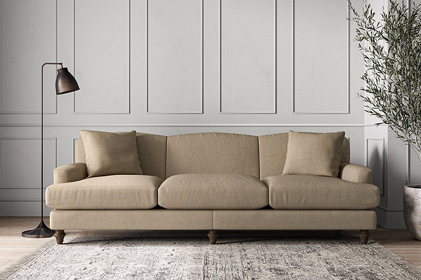 Nkuku MAKE TO ORDER Deni Super Grand Sofa - Brera Linen Pebble