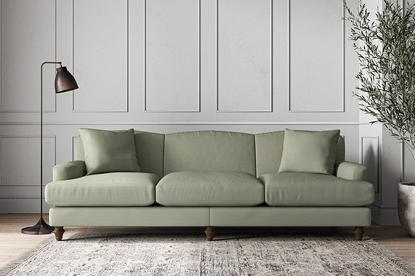 Nkuku MAKE TO ORDER Deni Super Grand Sofa - Recycled Cotton Seaspray