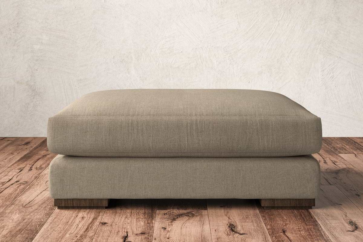 Nkuku MAKE TO ORDER Guddu Grand Footstool - Brera Linen Pebble