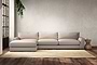 Nkuku MAKE TO ORDER Guddu Grand Left Hand Chaise Sofa - Recycled Cotton Natural