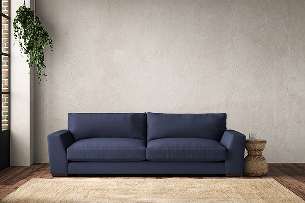 Nkuku MAKE TO ORDER Guddu Grand Sofa - Recycled Cotton Navy