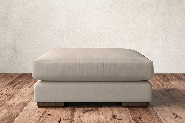 Nkuku MAKE TO ORDER Guddu Large Footstool - Recycled Cotton Natural