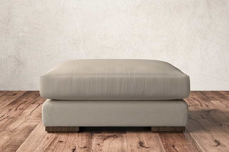 Nkuku MAKE TO ORDER Guddu Large Footstool - Recycled Cotton Stone