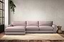 Nkuku MAKE TO ORDER Guddu Large Left Hand Chaise Sofa - Recycled Cotton Lavender