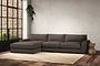 Nkuku MAKE TO ORDER Guddu Large Left Hand Chaise Sofa - Recycled Cotton Mocha