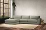 Nkuku MAKE TO ORDER Guddu Large Left Hand Chaise Sofa - Recycled Cotton Seaspray