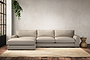 Nkuku MAKE TO ORDER Guddu Large Left Hand Chaise Sofa - Recycled Cotton Stone
