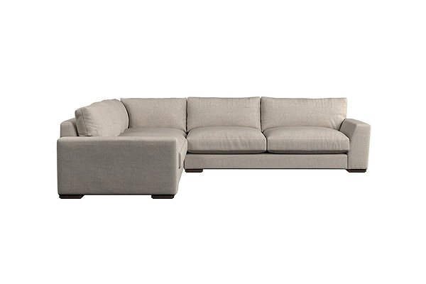 Nkuku MAKE TO ORDER Guddu Large Left Hand Corner Sofa - Brera Linen Natural