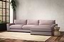 Nkuku MAKE TO ORDER Guddu Large Right Hand Chaise Sofa - Recycled Cotton Lavender
