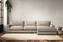 Nkuku MAKE TO ORDER Guddu Large Right Hand Chaise Sofa - Recycled Cotton Stone