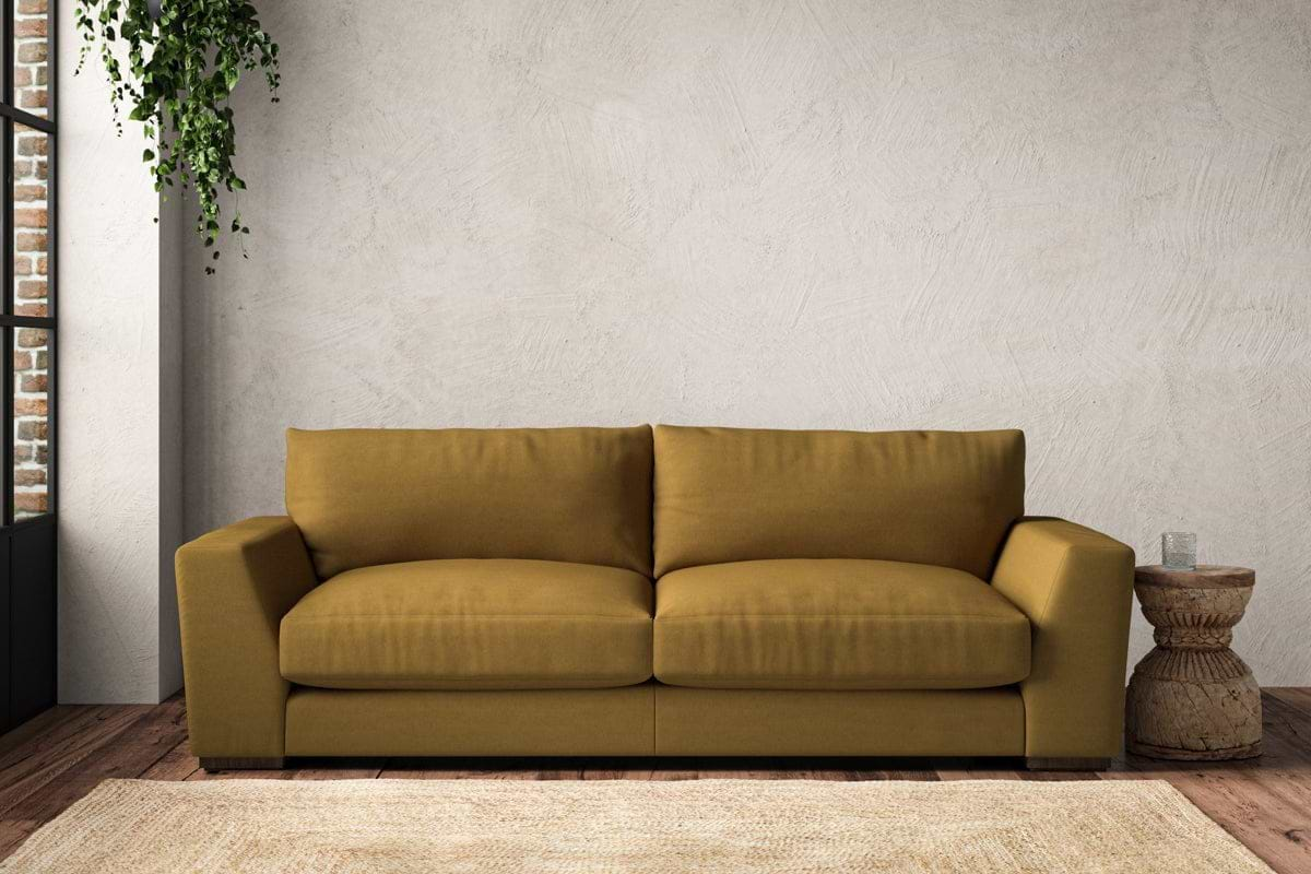 nkuku MAKE TO ORDER Guddu Large Sofa - Recycled Cotton Ochre