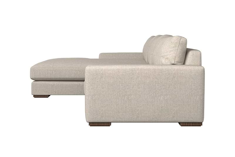 Nkuku MAKE TO ORDER Guddu Medium Left Hand Chaise Sofa - Brera Linen Granite