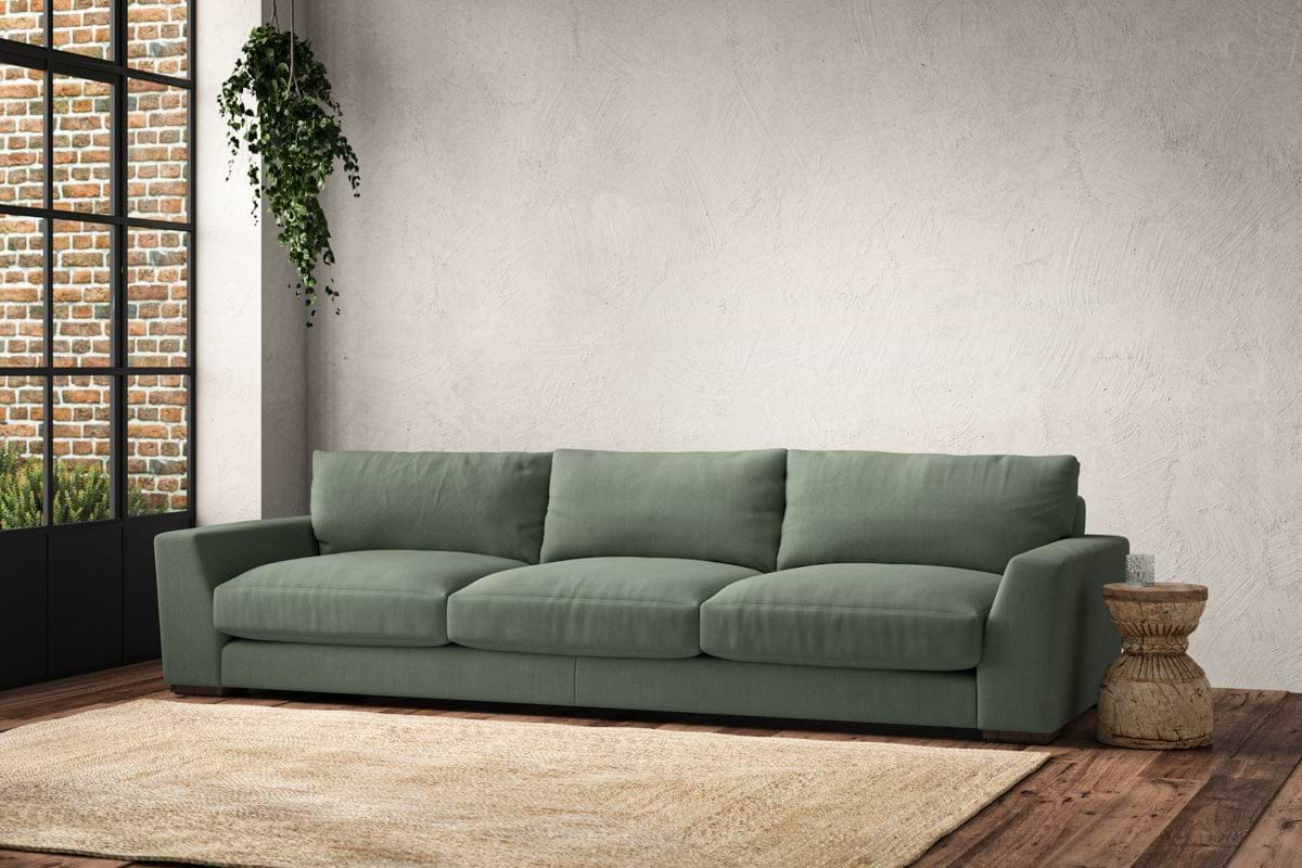 Nkuku MAKE TO ORDER Guddu Super Grand Sofa - Brera Linen Jade