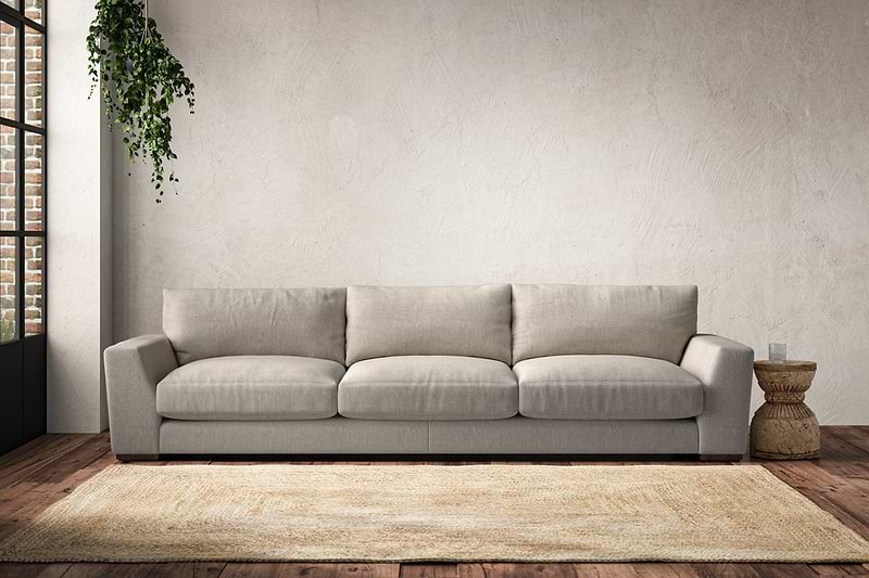 Nkuku MAKE TO ORDER Guddu Super Grand Sofa - Brera Linen Natural