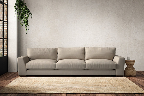 Nkuku MAKE TO ORDER Guddu Super Grand Sofa - Recycled Cotton Stone