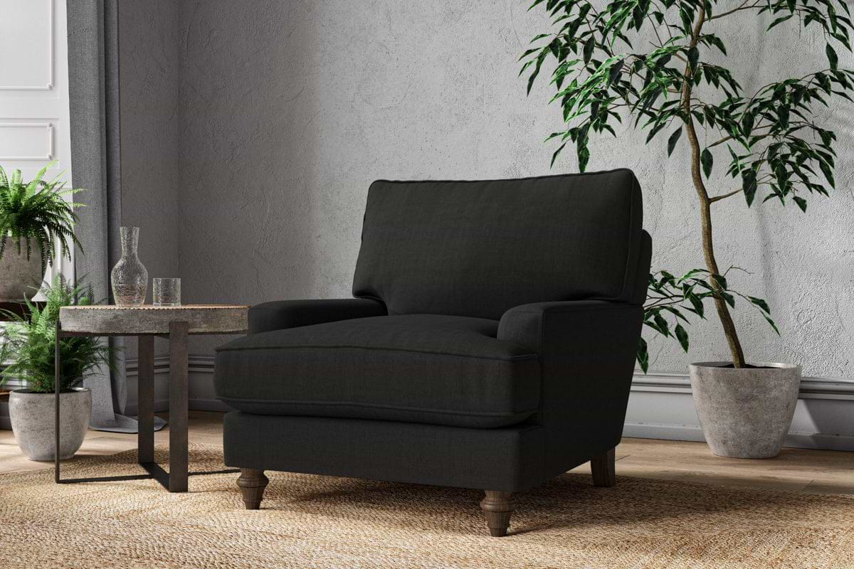 Nkuku MAKE TO ORDER Marri Armchair - Brera Linen Charcoal