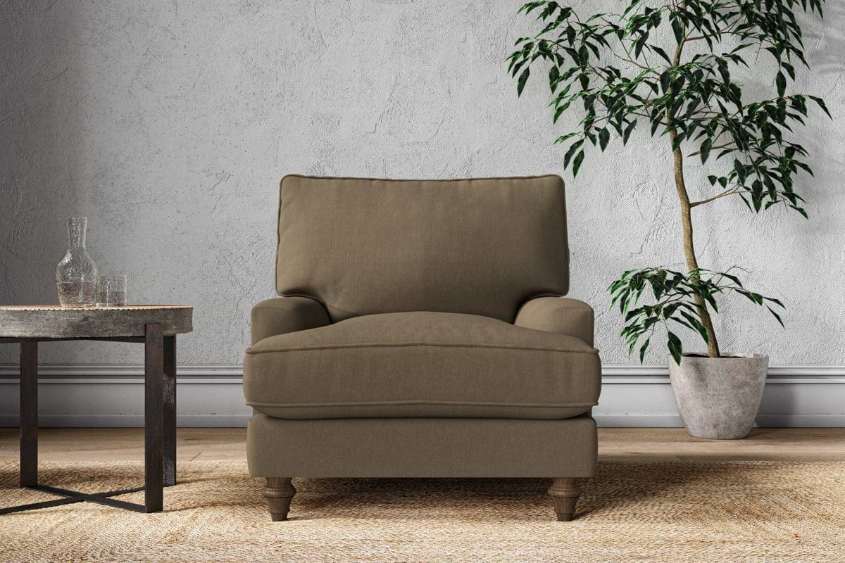 Nkuku MAKE TO ORDER Marri Armchair - Brera Linen Chesnut