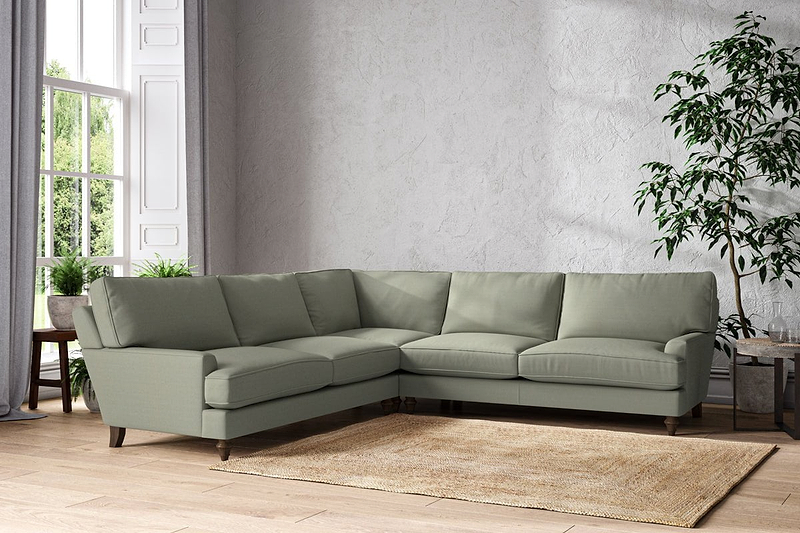 Nkuku MAKE TO ORDER Marri Grand Corner Sofa - Recycled Cotton Seaspray