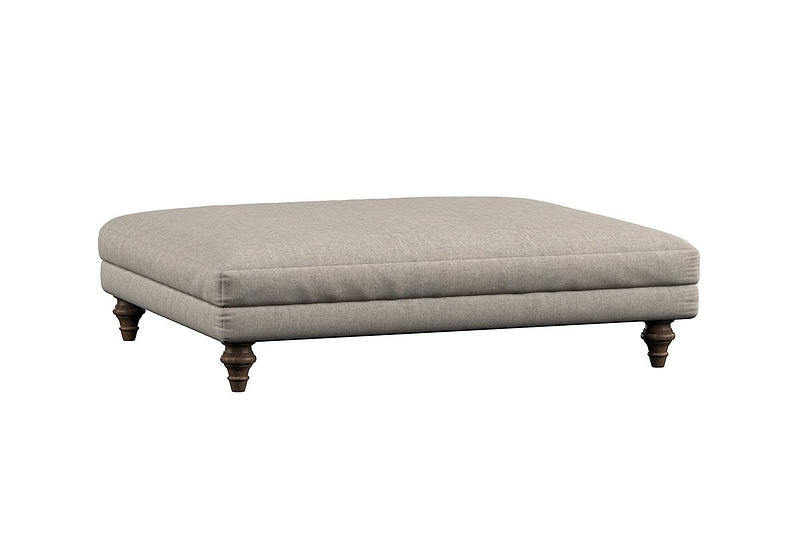 Nkuku MAKE TO ORDER Marri Grand Footstool - Brera Linen Natural