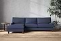 Nkuku MAKE TO ORDER Marri Grand Left Hand Chaise Sofa - Recycled Cotton Navy