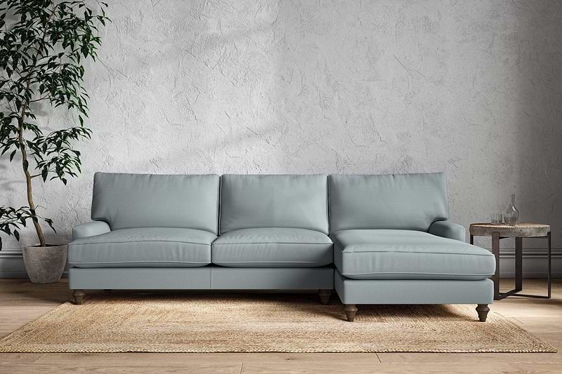 Nkuku MAKE TO ORDER Marri Grand Right Hand Chaise Sofa - Recycled Cotton Horizon