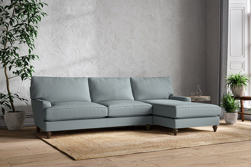 Nkuku MAKE TO ORDER Marri Grand Right Hand Chaise Sofa - Recycled Cotton Horizon