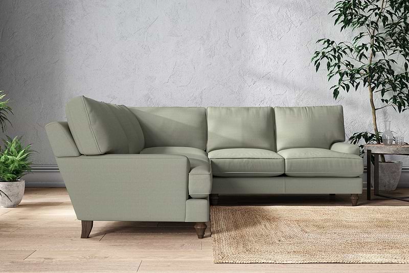 Nkuku MAKE TO ORDER Marri Large Corner Sofa - Recycled Cotton Seaspray
