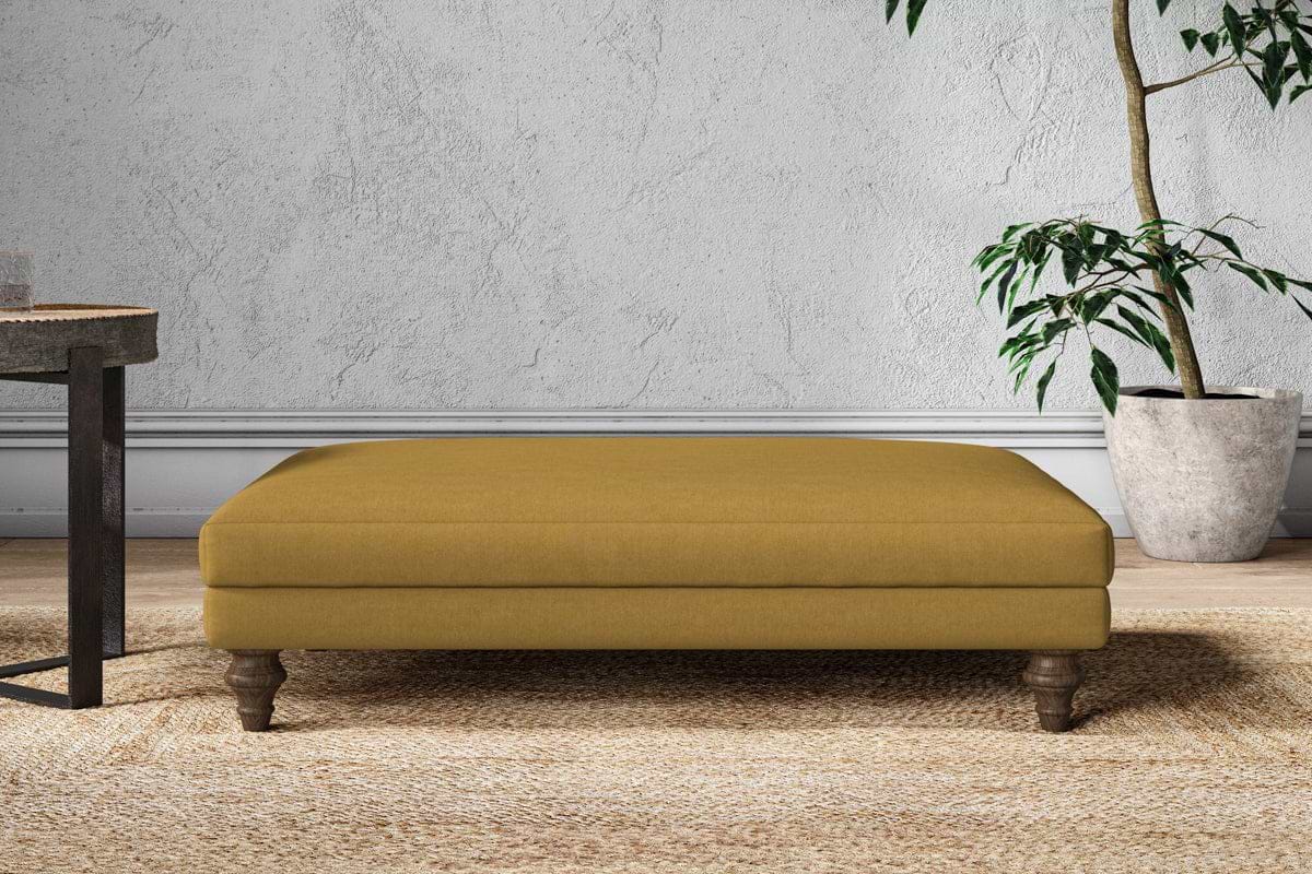 Nkuku MAKE TO ORDER Marri Large Footstool - Recycled Cotton Ochre