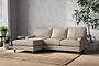 Nkuku MAKE TO ORDER Marri Large Left Hand Chaise Sofa - Recycled Cotton Stone