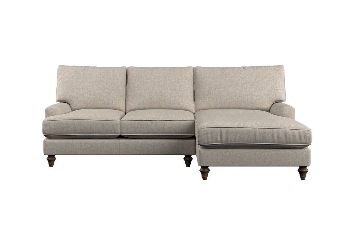 Nkuku MAKE TO ORDER Marri Large Right Hand Chaise Sofa - Brera Linen Charcoal
