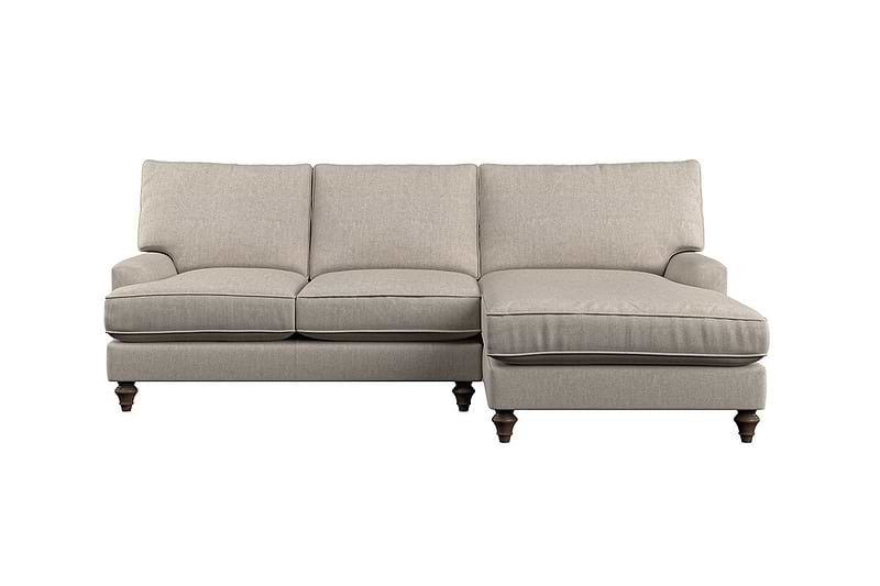 Nkuku MAKE TO ORDER Marri Large Right Hand Chaise Sofa - Brera Linen Granite