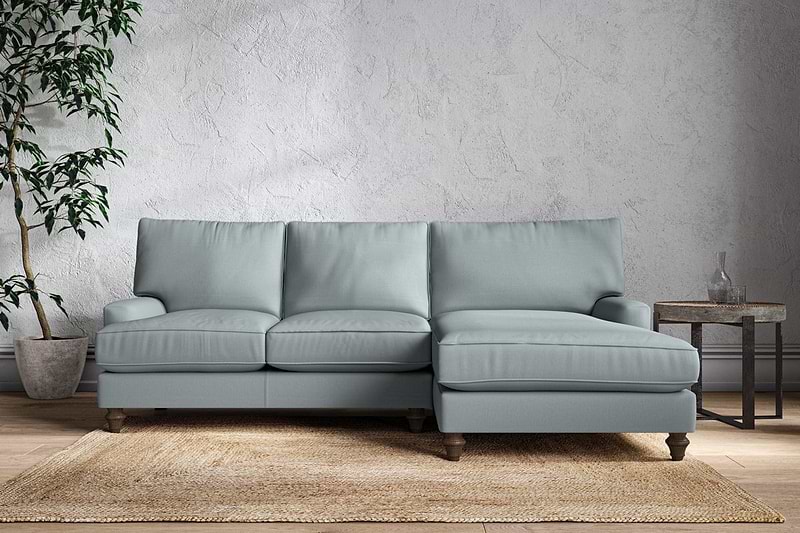 Nkuku MAKE TO ORDER Marri Large Right Hand Chaise Sofa - Recycled Cotton Horizon