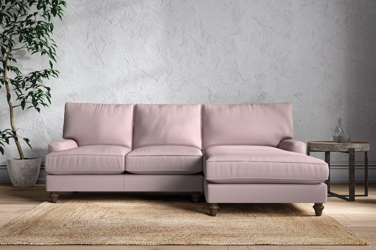 Nkuku MAKE TO ORDER Marri Large Right Hand Chaise Sofa - Recycled Cotton Lavender