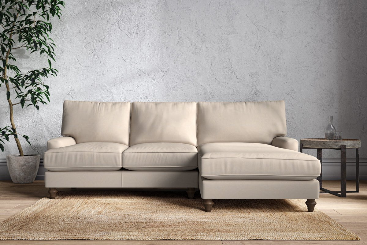 Nkuku MAKE TO ORDER Marri Large Right Hand Chaise Sofa - Recycled Cotton Natural