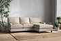 Nkuku MAKE TO ORDER Marri Large Right Hand Chaise Sofa - Recycled Cotton Natural