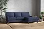 Nkuku MAKE TO ORDER Marri Large Right Hand Chaise Sofa - Recycled Cotton Navy