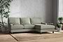 Nkuku MAKE TO ORDER Marri Large Right Hand Chaise Sofa - Recycled Cotton Seaspray