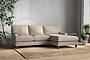 Nkuku MAKE TO ORDER Marri Large Right Hand Chaise Sofa - Recycled Cotton Stone