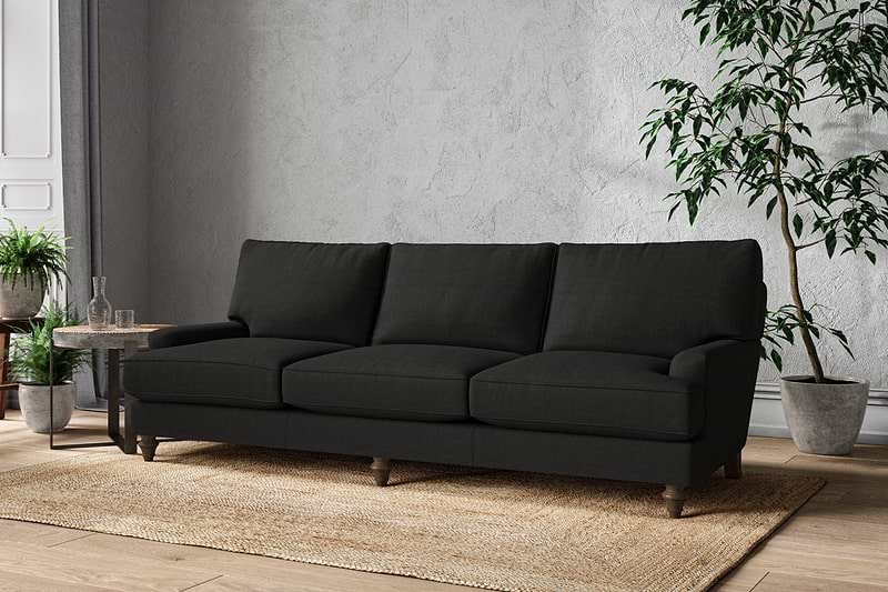 Nkuku MAKE TO ORDER Marri Super Grand Sofa - Brera Linen Charcoal