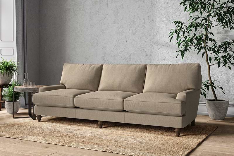 Nkuku MAKE TO ORDER Marri Super Grand Sofa - Brera Linen Pebble