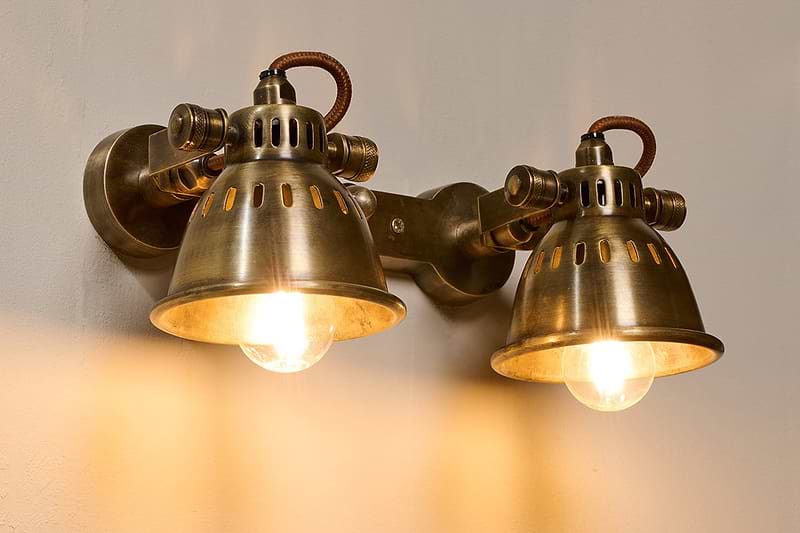 nkuku LIGHTS Tubu Brass Double Spot Light - Antique Brass