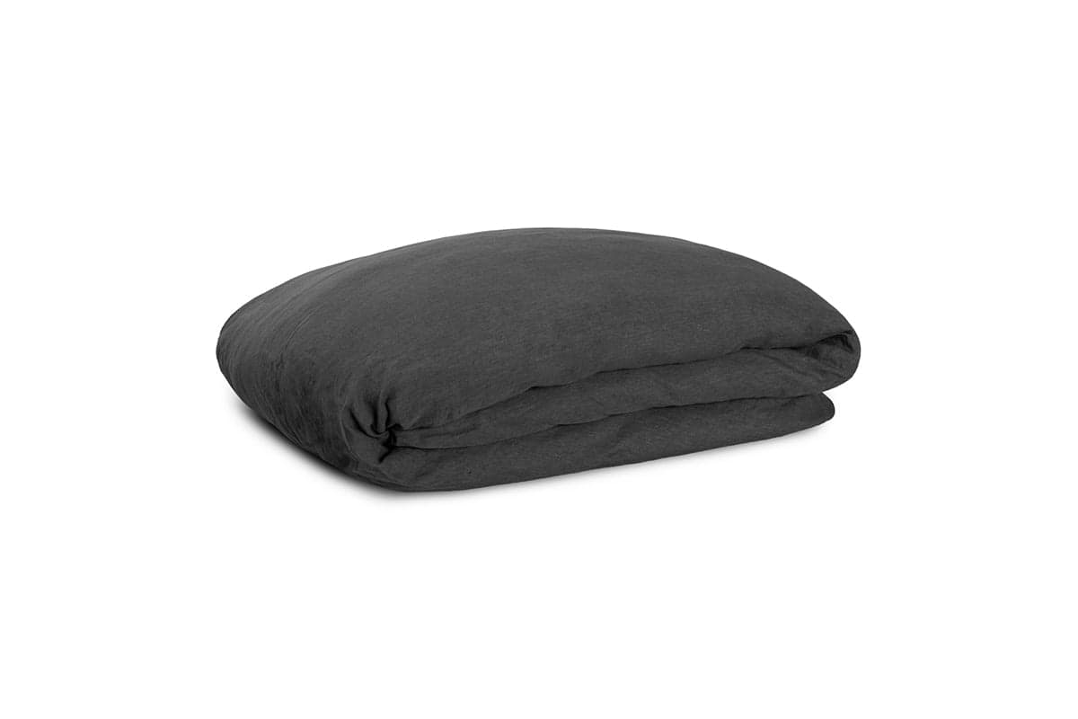 Adya Linen Duvet Cover - Charcoal-nkuku