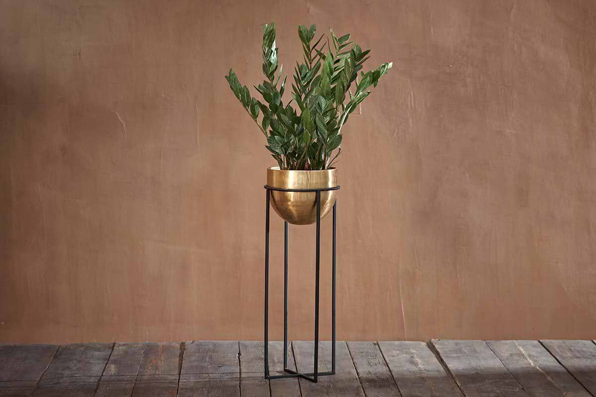 Atsu Brass Planter Stand-nkuku