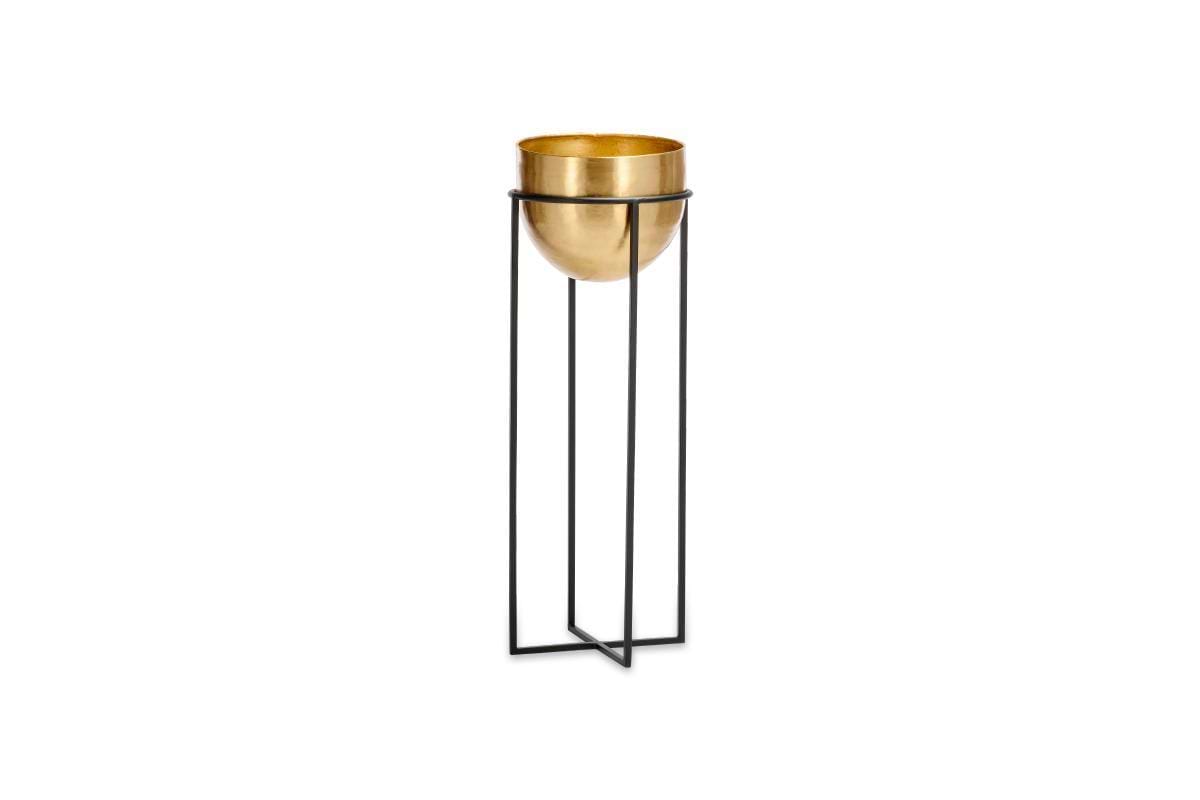 Atsu Brass Planter Stand-nkuku