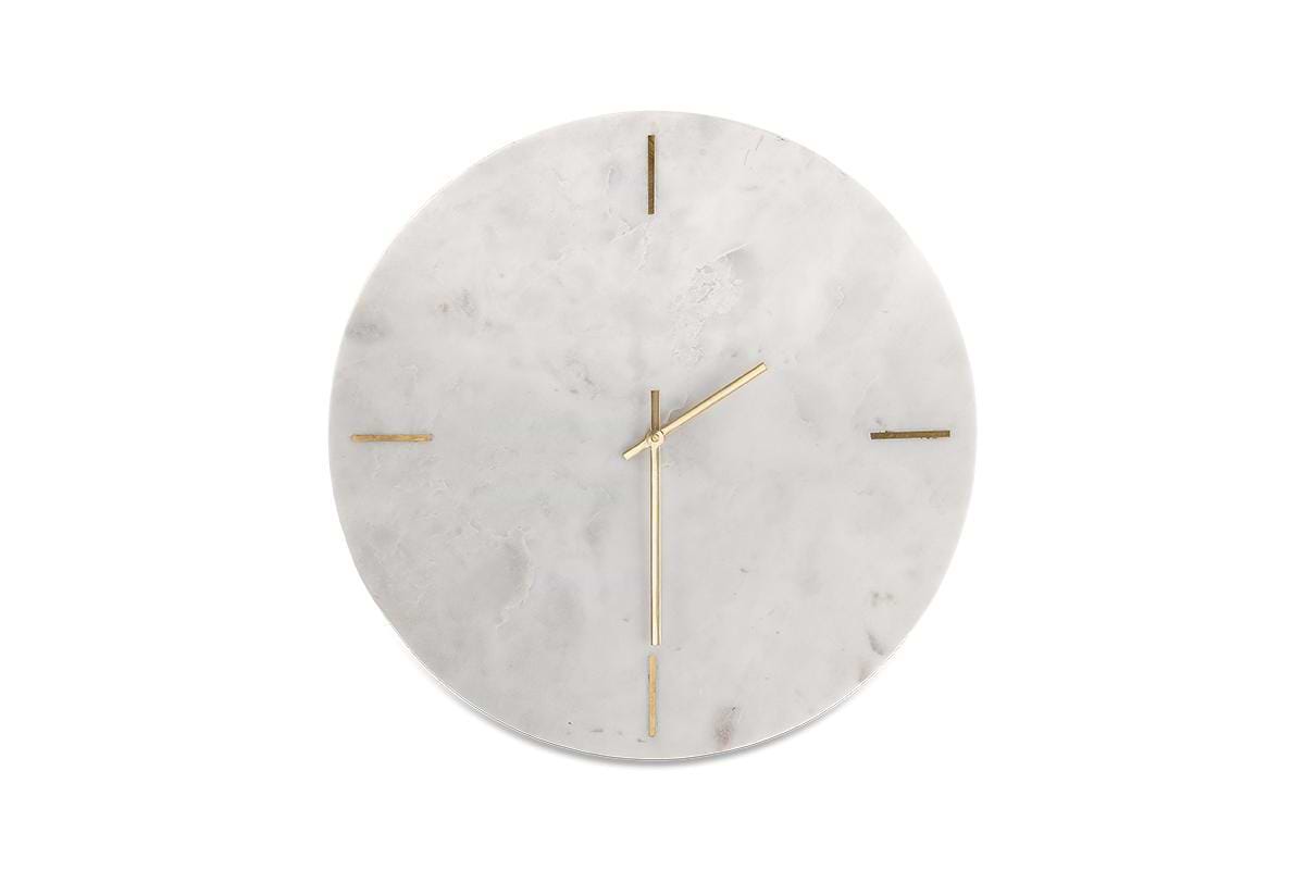 Besa Marble Clock - White-nkuku
