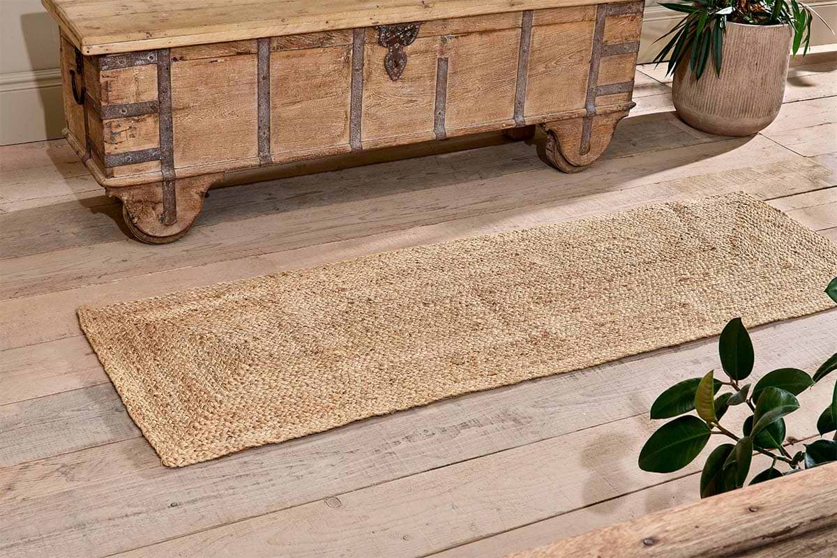 Braided Hemp Floor Runner-nkuku