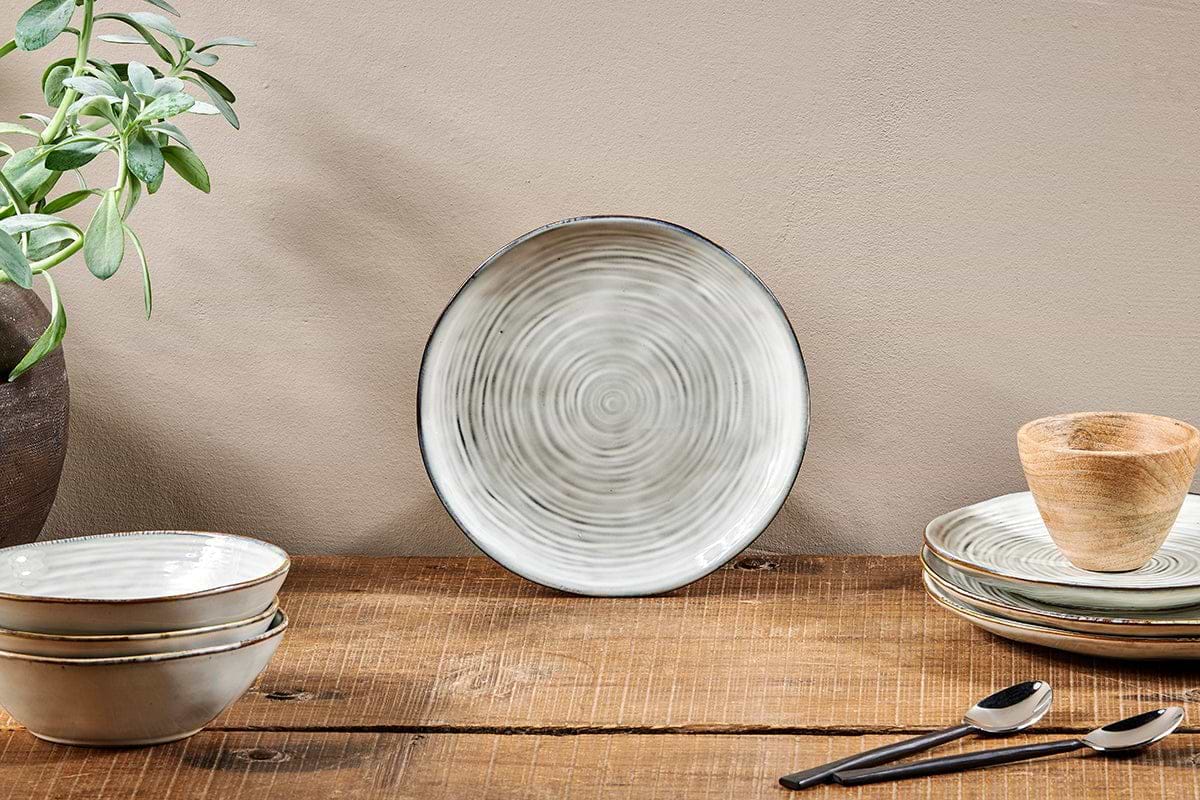 Dhanuk Ceramic Side Plate - Cream-nkuku