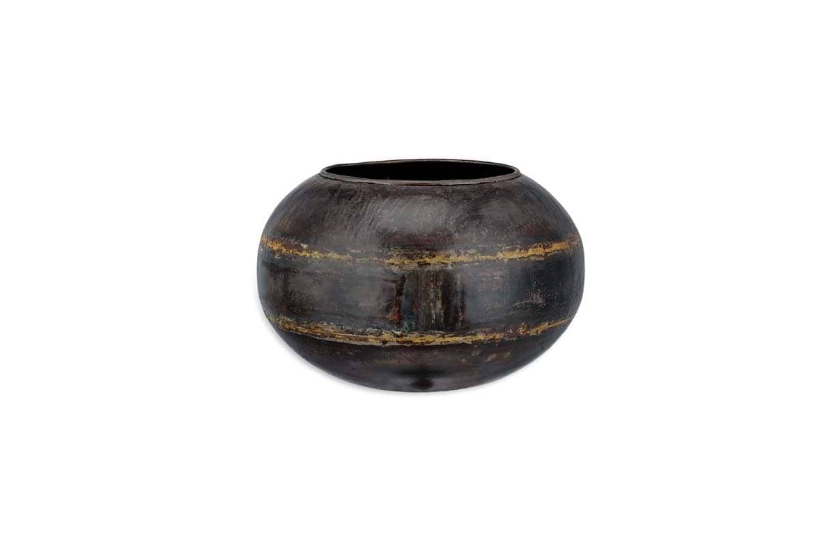 Endo Reclaimed Iron Globe Planter-nkuku