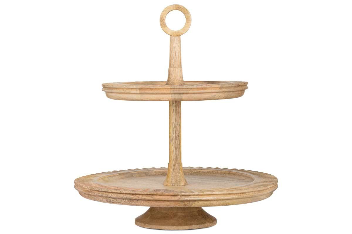 Gavivi Mango Wood Cake Stand-nkuku